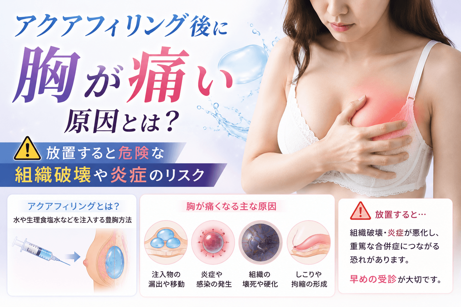 アクアフィリング 胸が痛い