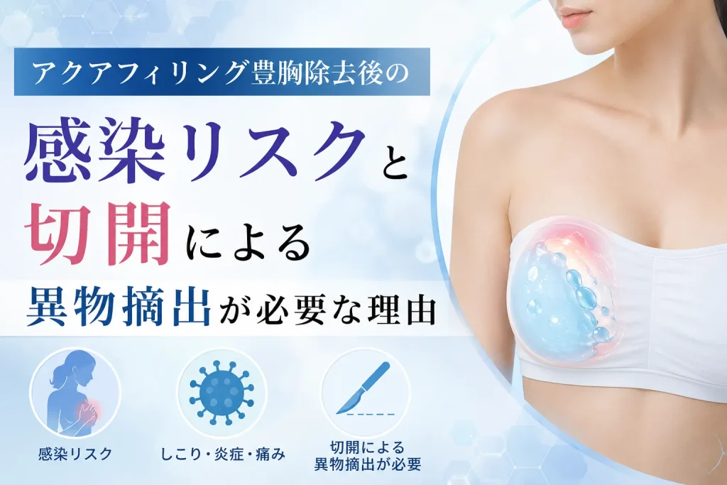アクアフィリング豊胸除去後 感染