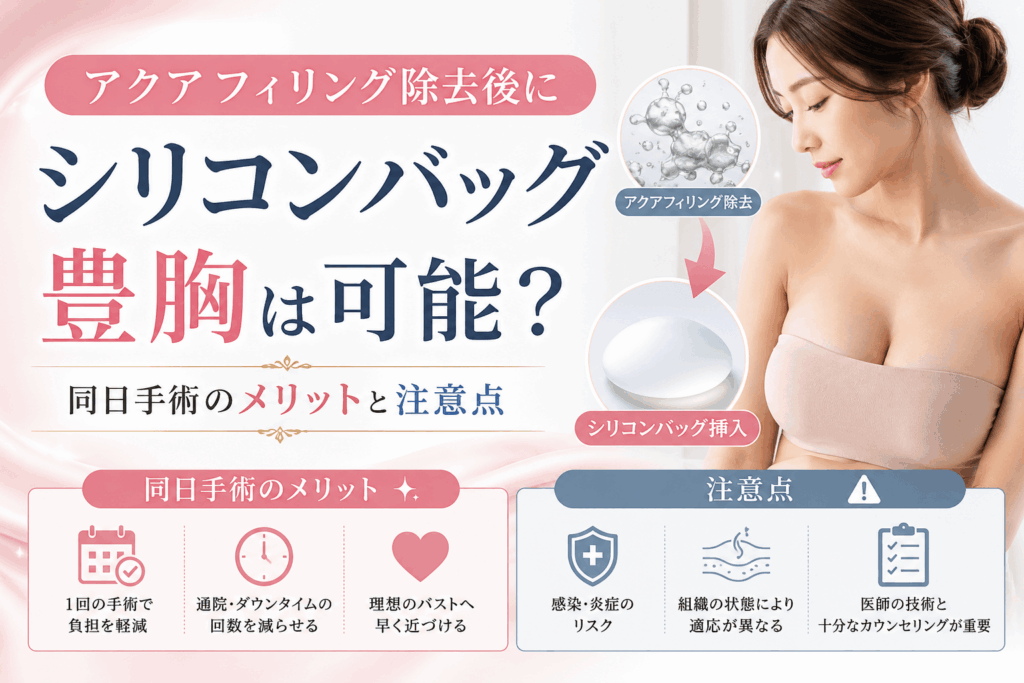アクアフィリング除去後 シリコンバッグ豊胸